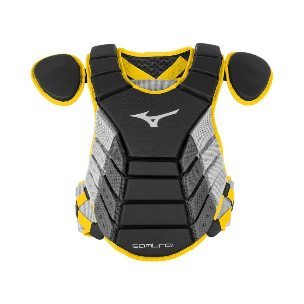 Mizuno Samurai Youth Catchers Chest Protector - 14" - Black / Yellow