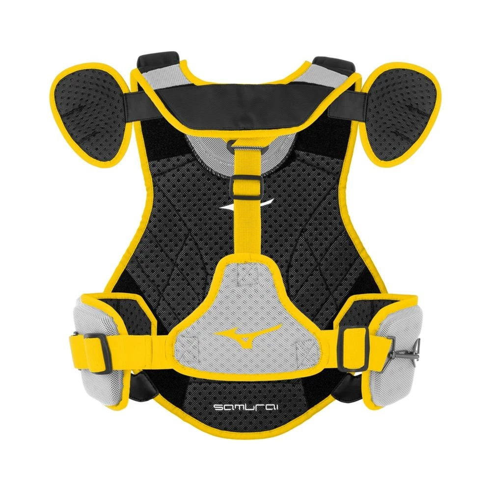 Mizuno Samurai Youth Catchers Chest Protector - 14" - Black / Yellow - Image 2