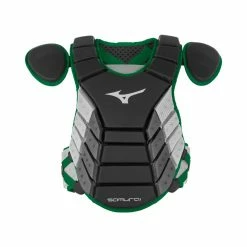 Mizuno Samurai Adult Catchers Chest Protector - 15" - Black / Green