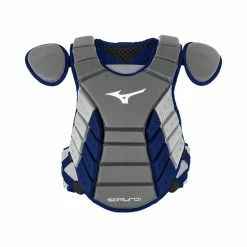 Mizuno Samurai Adult Catchers Chest Protector - 15" - Grey / Navy
